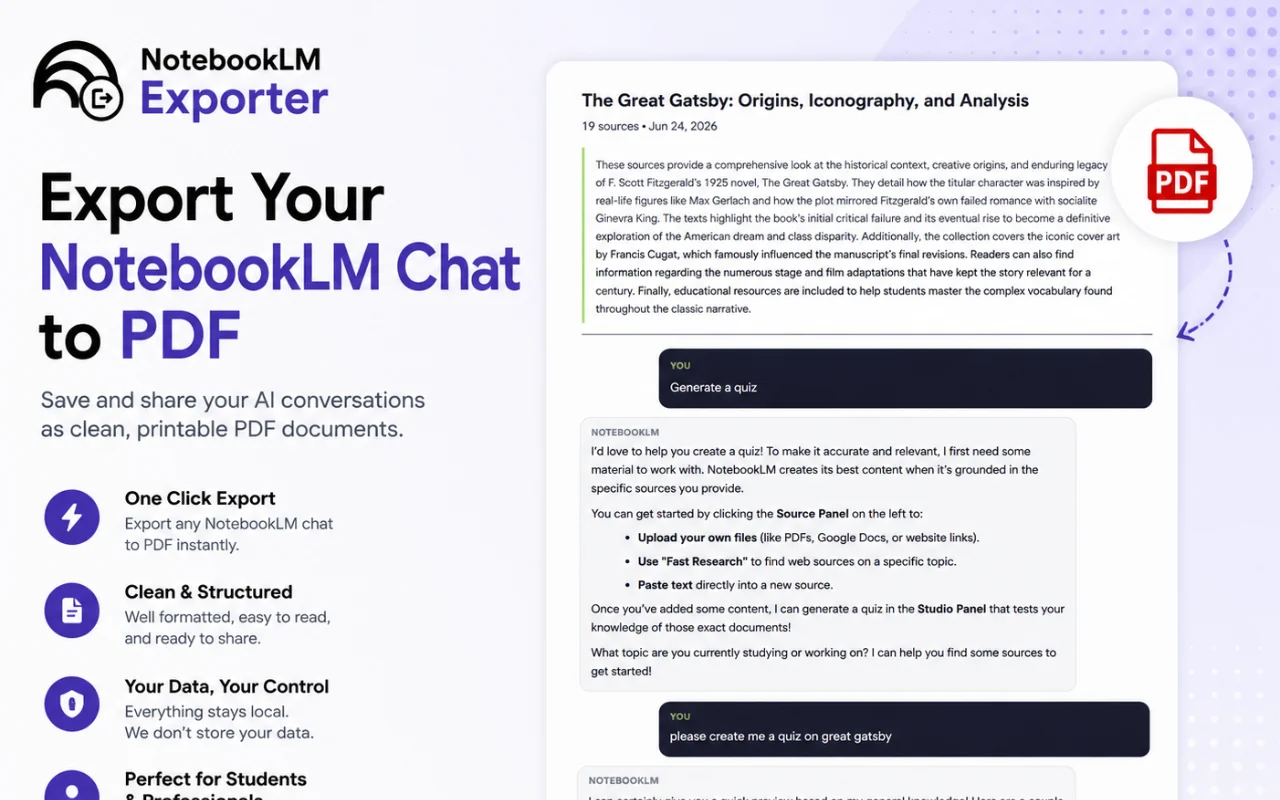 NotebookLM chat presented as a clean PDF export